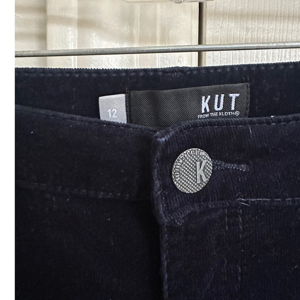 KUT from the Kloth Diana Skinny Corduroy Pants Navy Blue 12 - Picture 3 of 7